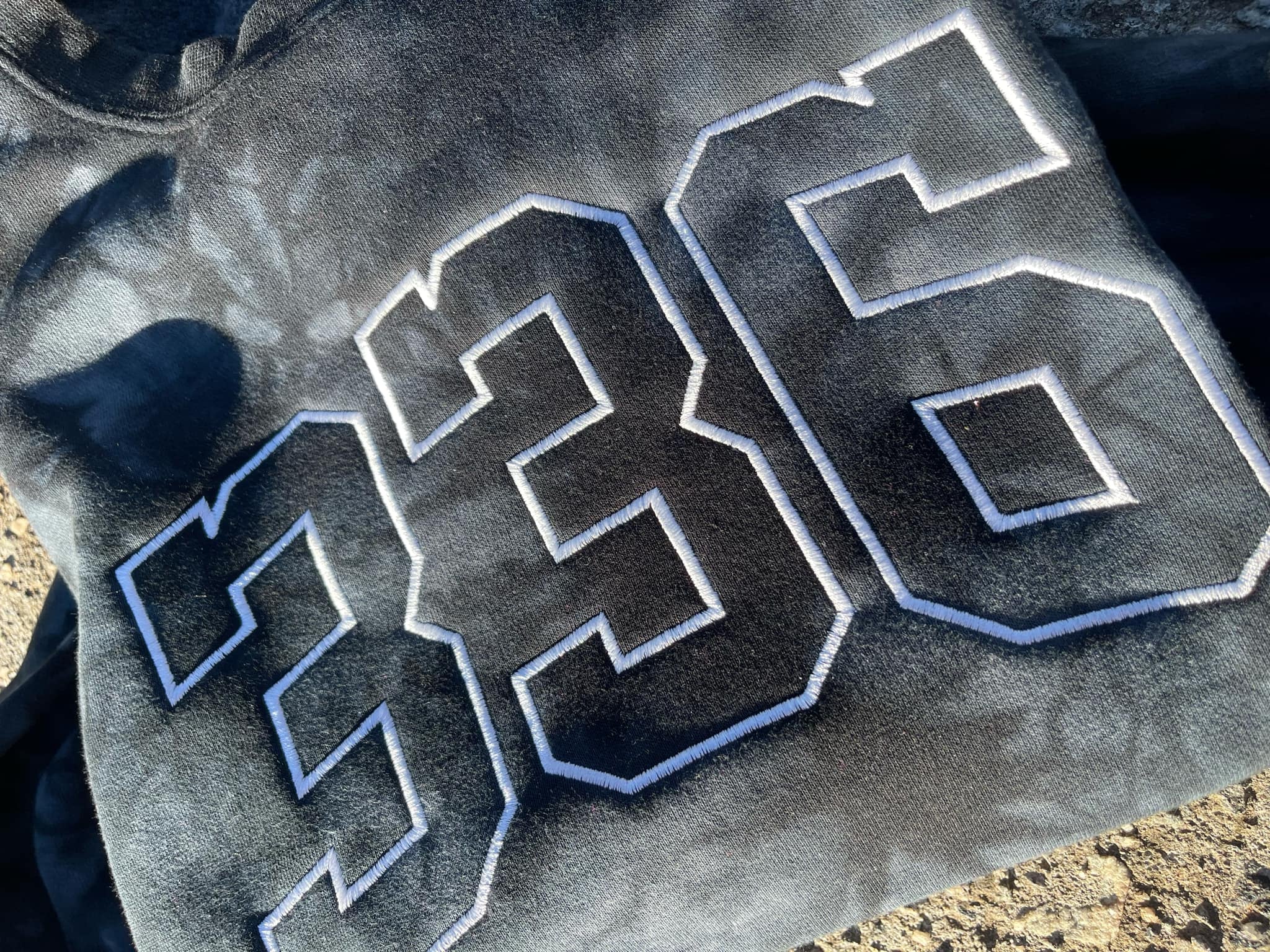 Custom Varsity Word Embroidered Tie-Dyed Sweatshirt