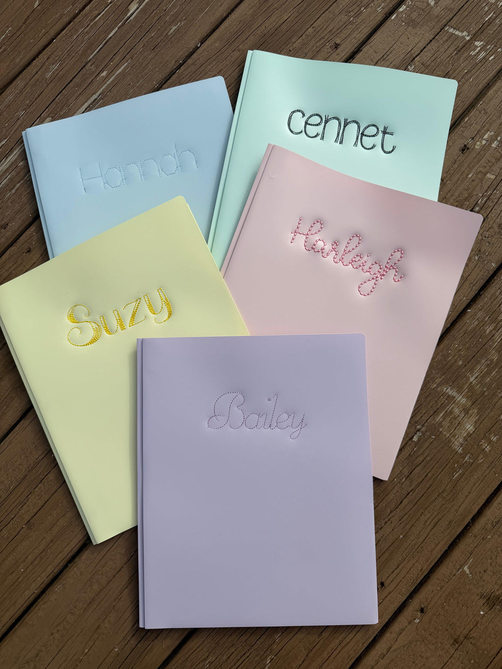 Personalized Embroidered Plastic School Folder | Custom Name Folder | Back to School Folder | Teacher Gift | Student Folder