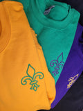 Fleur De Lis Mardi Gras Left Chest Embroidered Sweatshirt - QUICK SHIP - Merch Girls