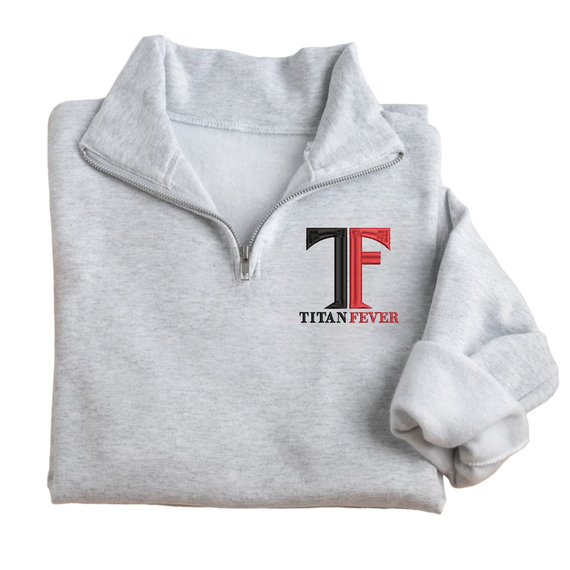 TF Embroidered Quarter Zip Fleece Sweatshirt
