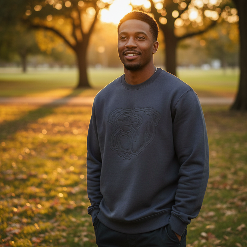 Embroidered Tone-on-Tone Mascot Sweatshirt | School Spirit Crewneck