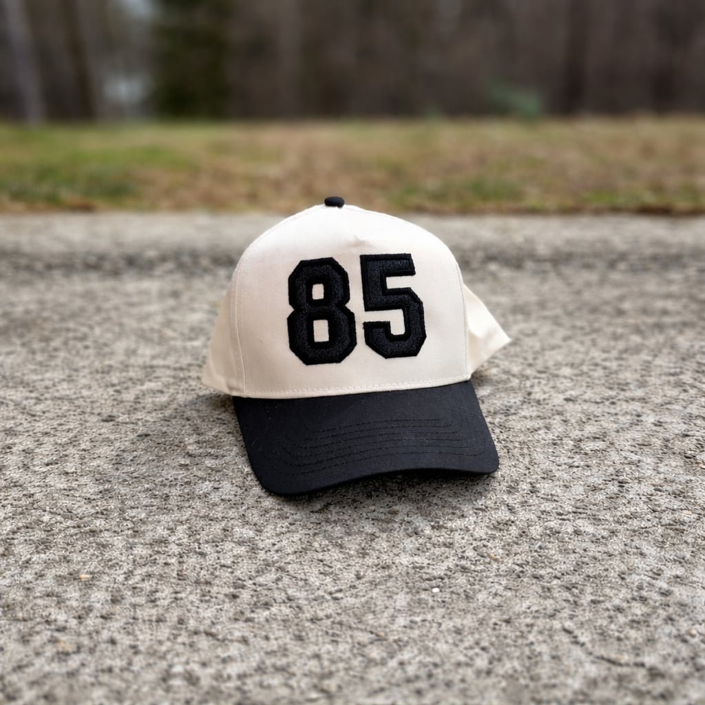 Jersey Number Glitter HTV Applique Embroidered Adjustable Five-Panel Twill Hat