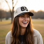 Jersey Number Glitter HTV Applique Embroidered Adjustable Five-Panel Twill Hat