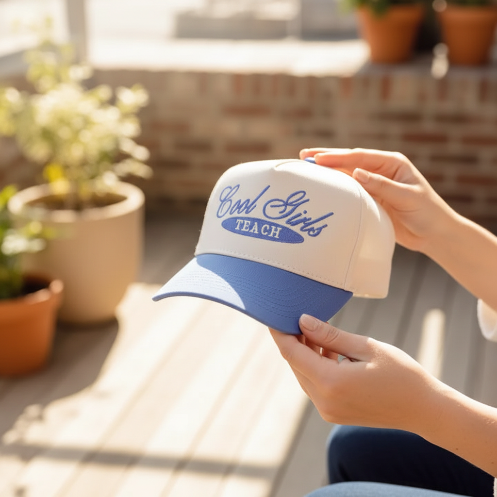 Cool Girls Teach Embroidered Adjustable Five-Panel Twill Hat