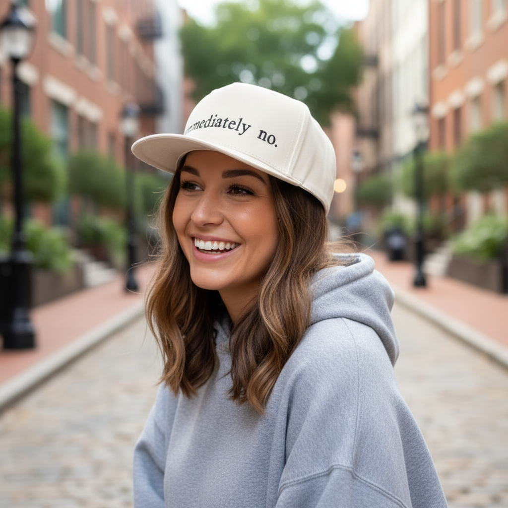 Immediately No Embroidered Adjustable Five-Panel Twill Hat