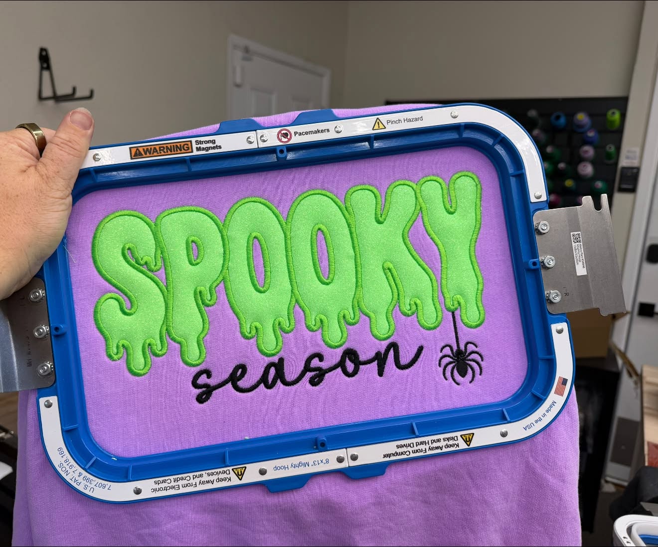 Spooky Season Embroidered Halloween Shirt | Glitter Appliqué Tee & Sweatshirt