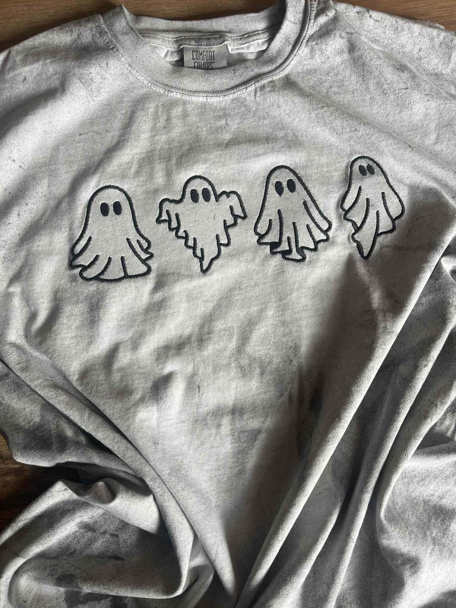 Ghost Embroidered Colorblast Comfort Color Tee