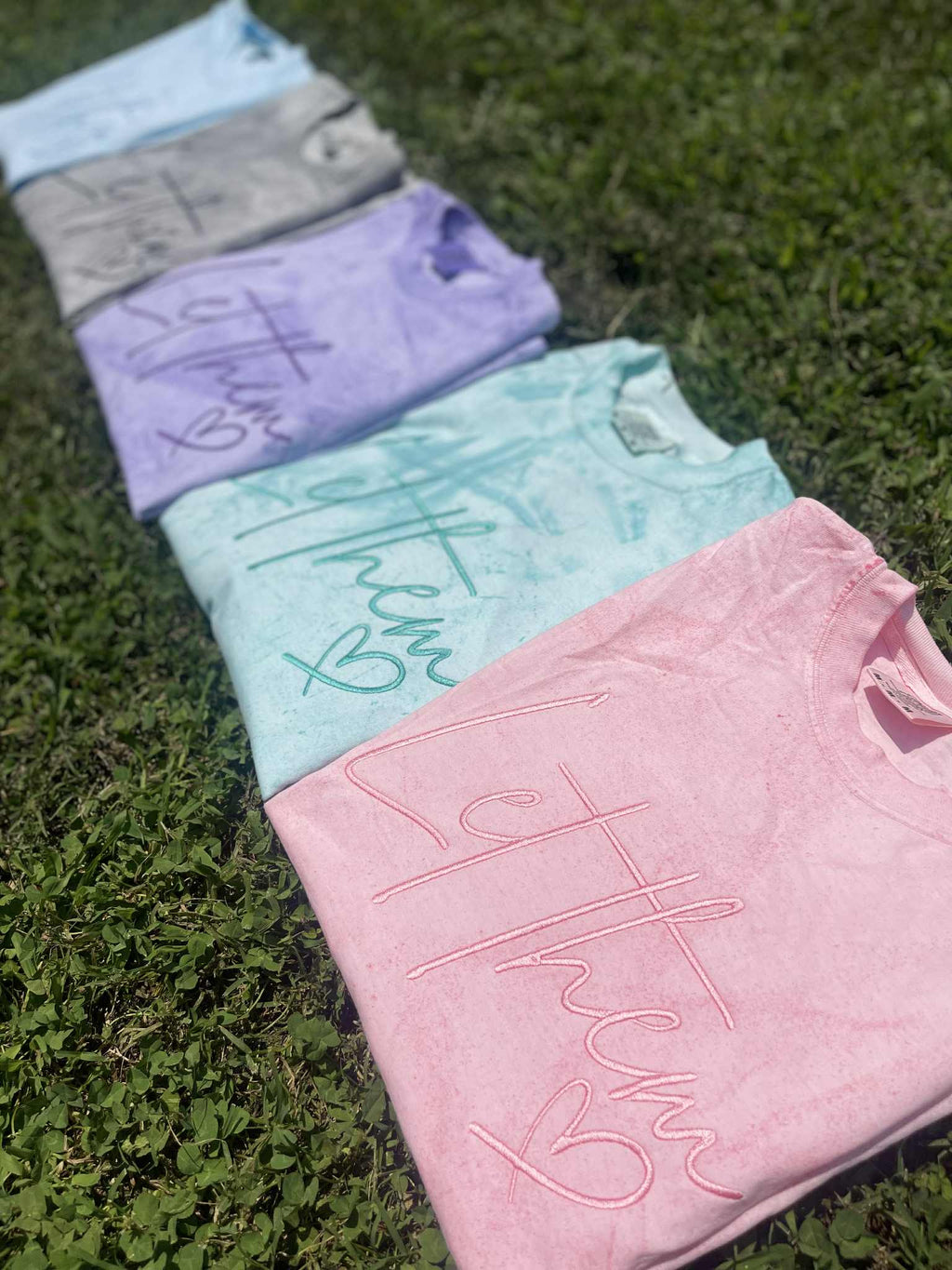 Let Them Embroidered Colorblast Comfort Color Tee