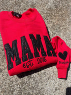 Personalized Custom Varsity Glitter Applique with September Script Font and Icon on Sleeve Embroidered Shirt - Merch Girls