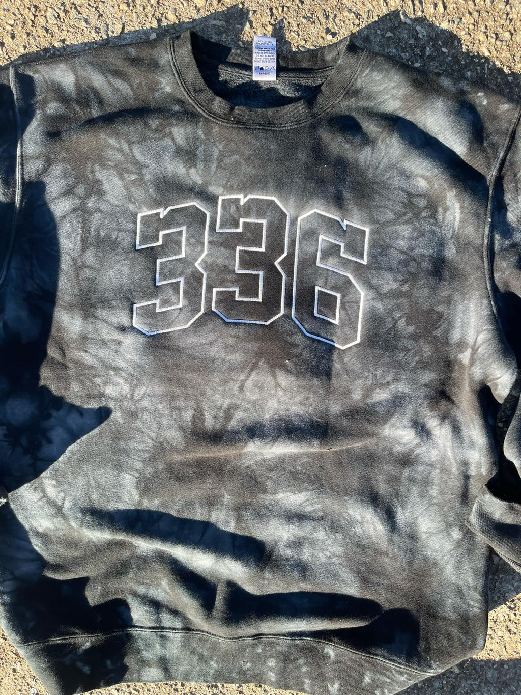 Custom Varsity Word Embroidered Tie-Dyed Sweatshirt