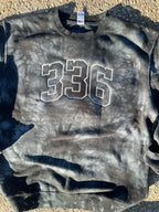 Custom Mascot | Area Code Varsity Outline Embroidered Tie-Dyed Sweatshirt - Merch Girls