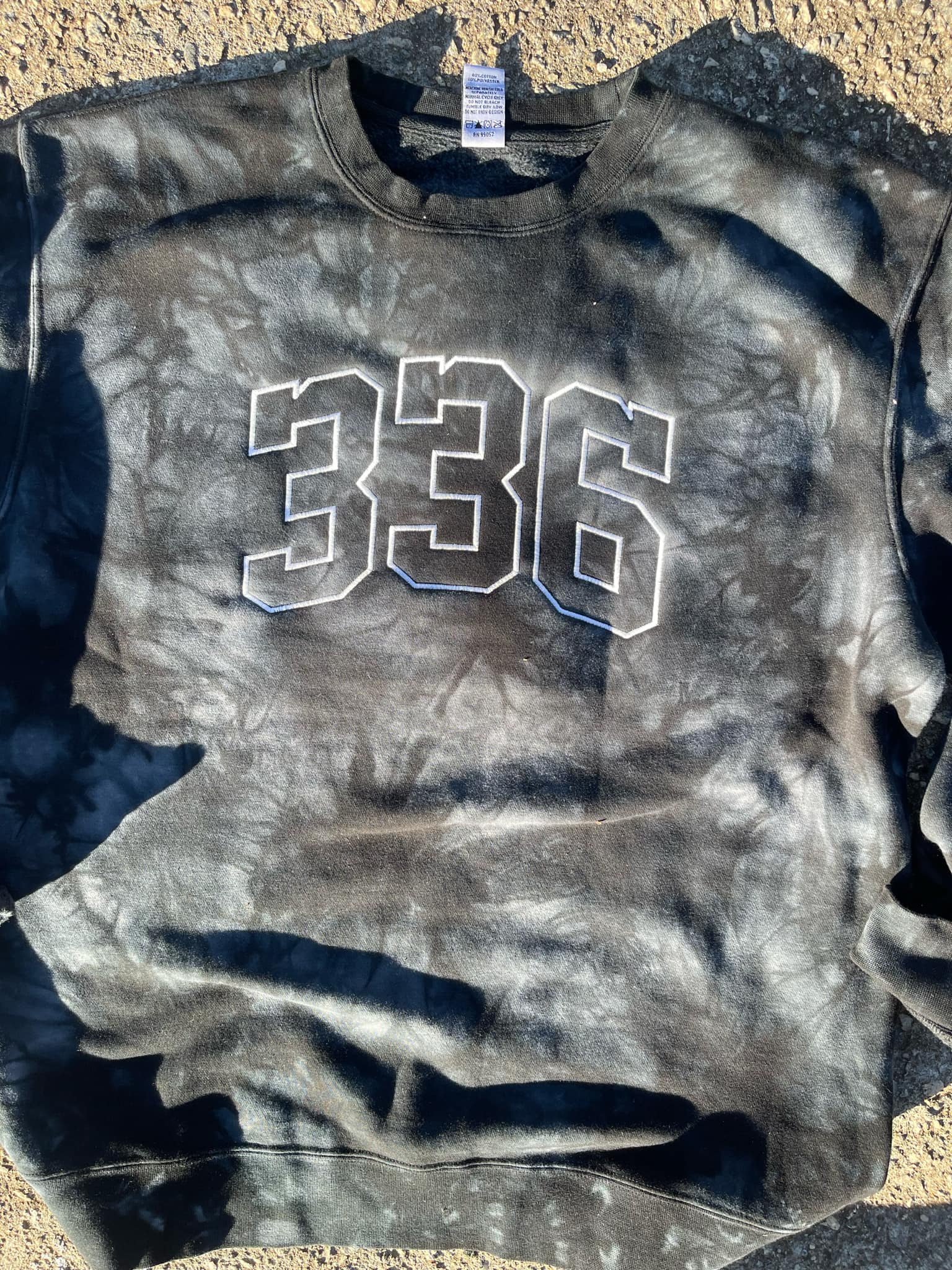 Custom Varsity Word Embroidered Tie-Dyed Sweatshirt