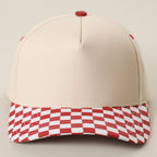 Custom Embroidered Checkered Bill Baseball Hat | Personalized Text Snapback Hat