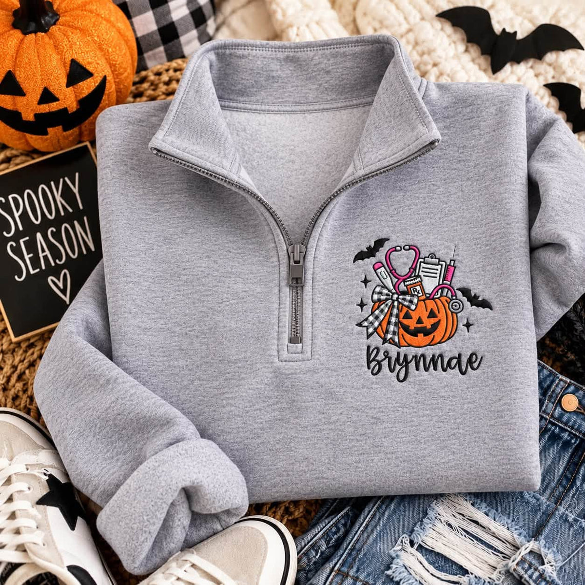 Spooky Shift Embroidered Healthcare Sweatshirt & Quarter Zip
