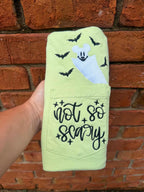 Ghost & Bats with Quote Embroidered Pocket Tee
