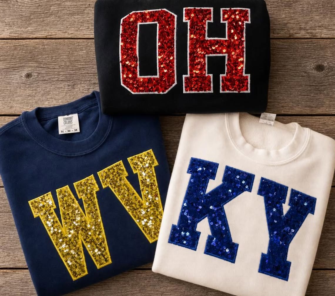 State of Sparkle | Custom Embroidered Applique Sequin Shirt