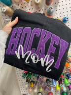 Custom Varsity Glitter Applique and Inspiration Script Font with Name and Icon on Sleeve Embroidered Shirt - Merch Girls