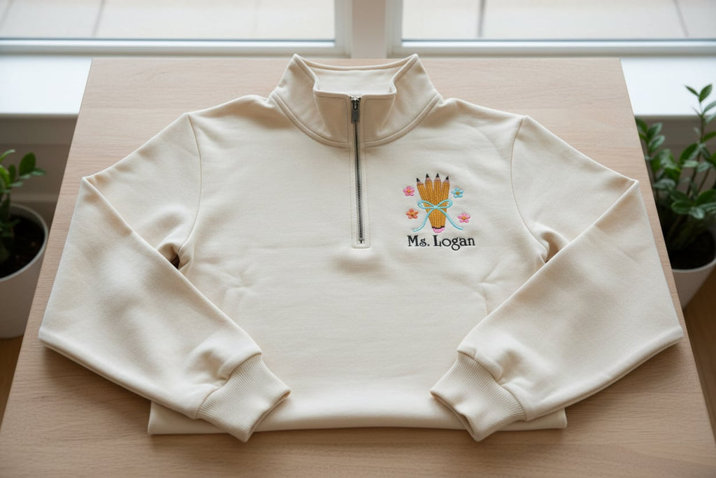 Pencil Bouquet with Custom Name Embroidered Shirt | Teacher Gift