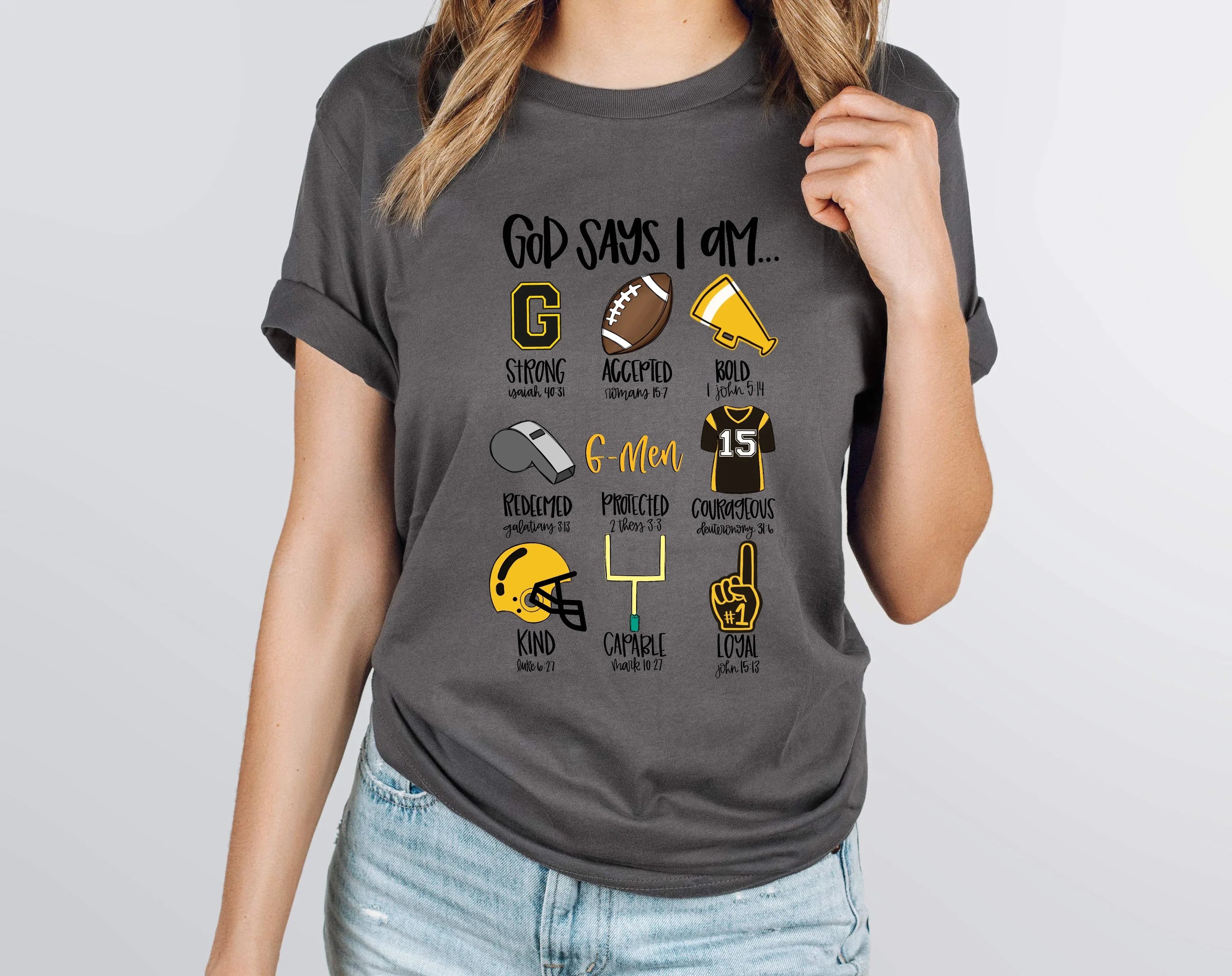 God Says I Am Football G-Men DTF Transfer - Merch Girls