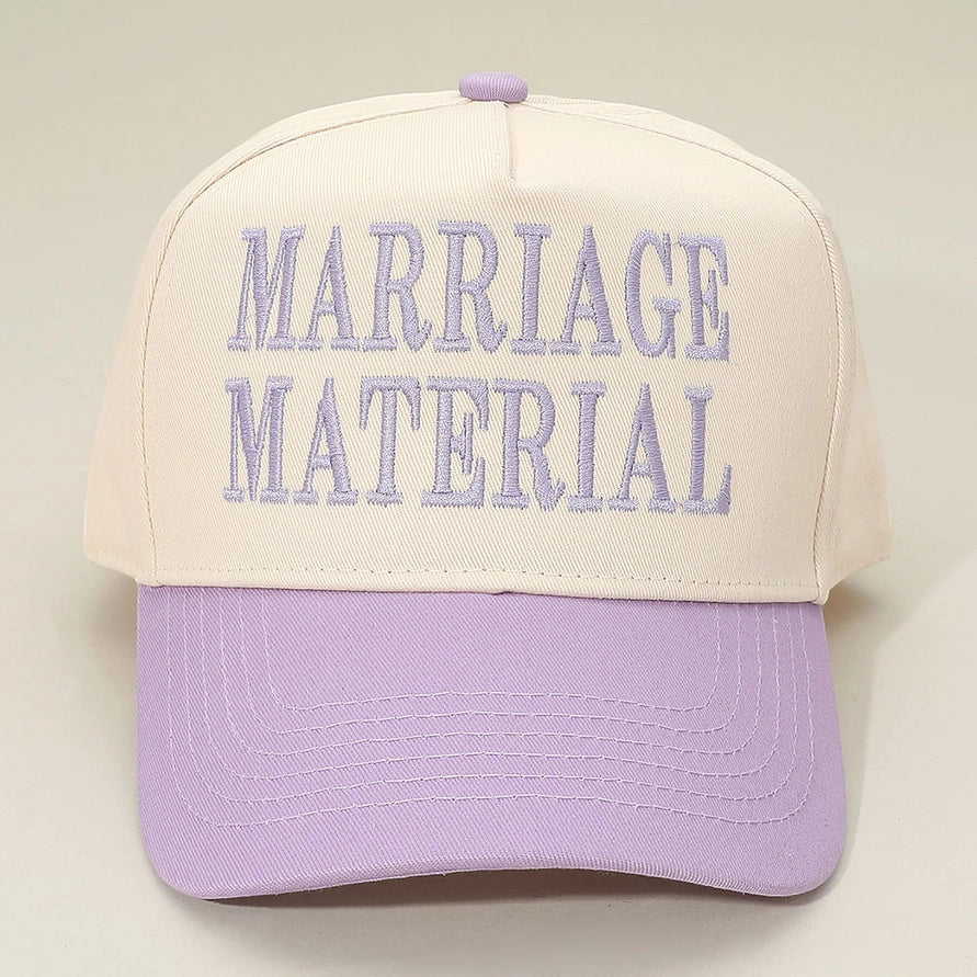 Marriage Material Embroidered Adjustable Five-Panel Twill Hat