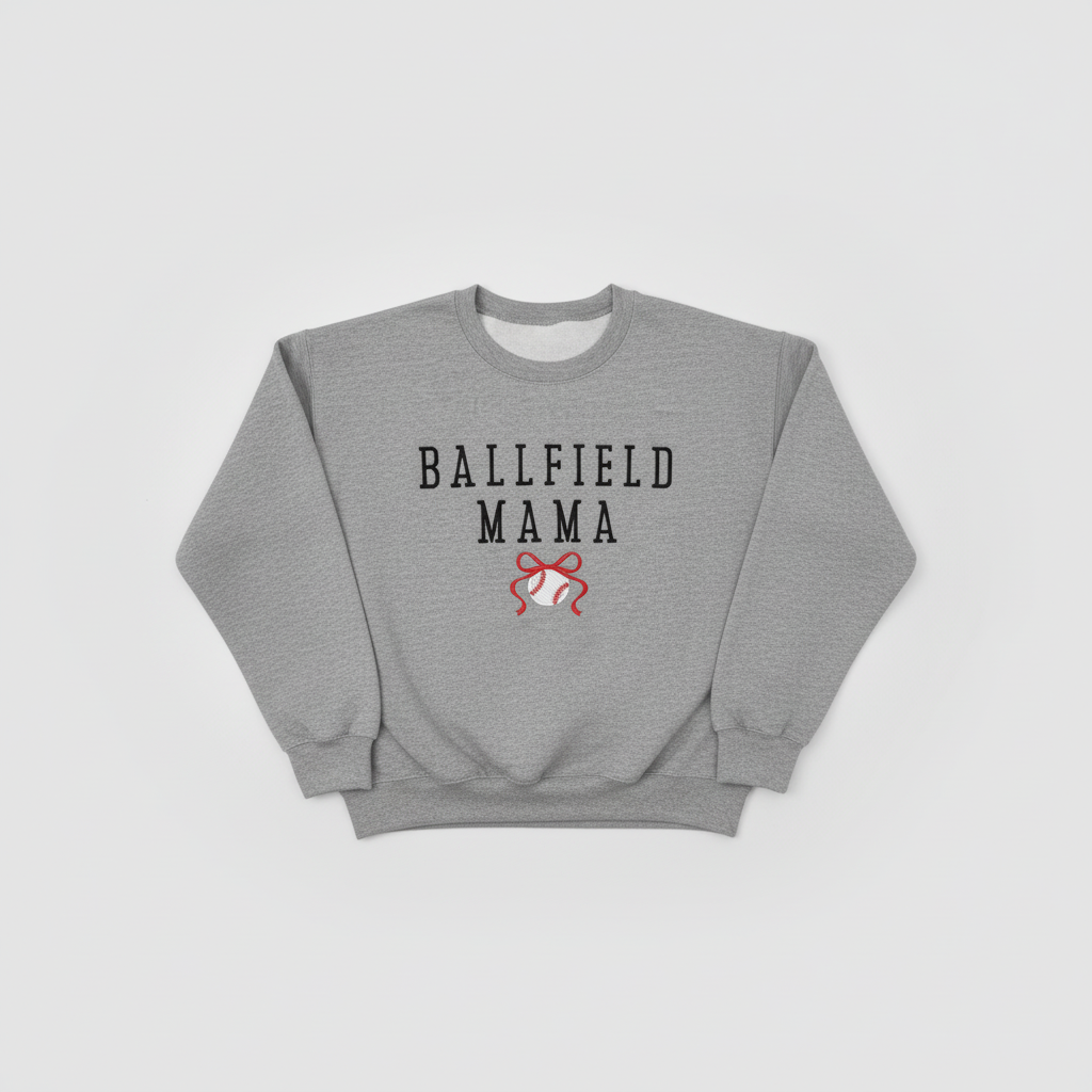 Ballfield Mama Baseball Embroidered Shirt