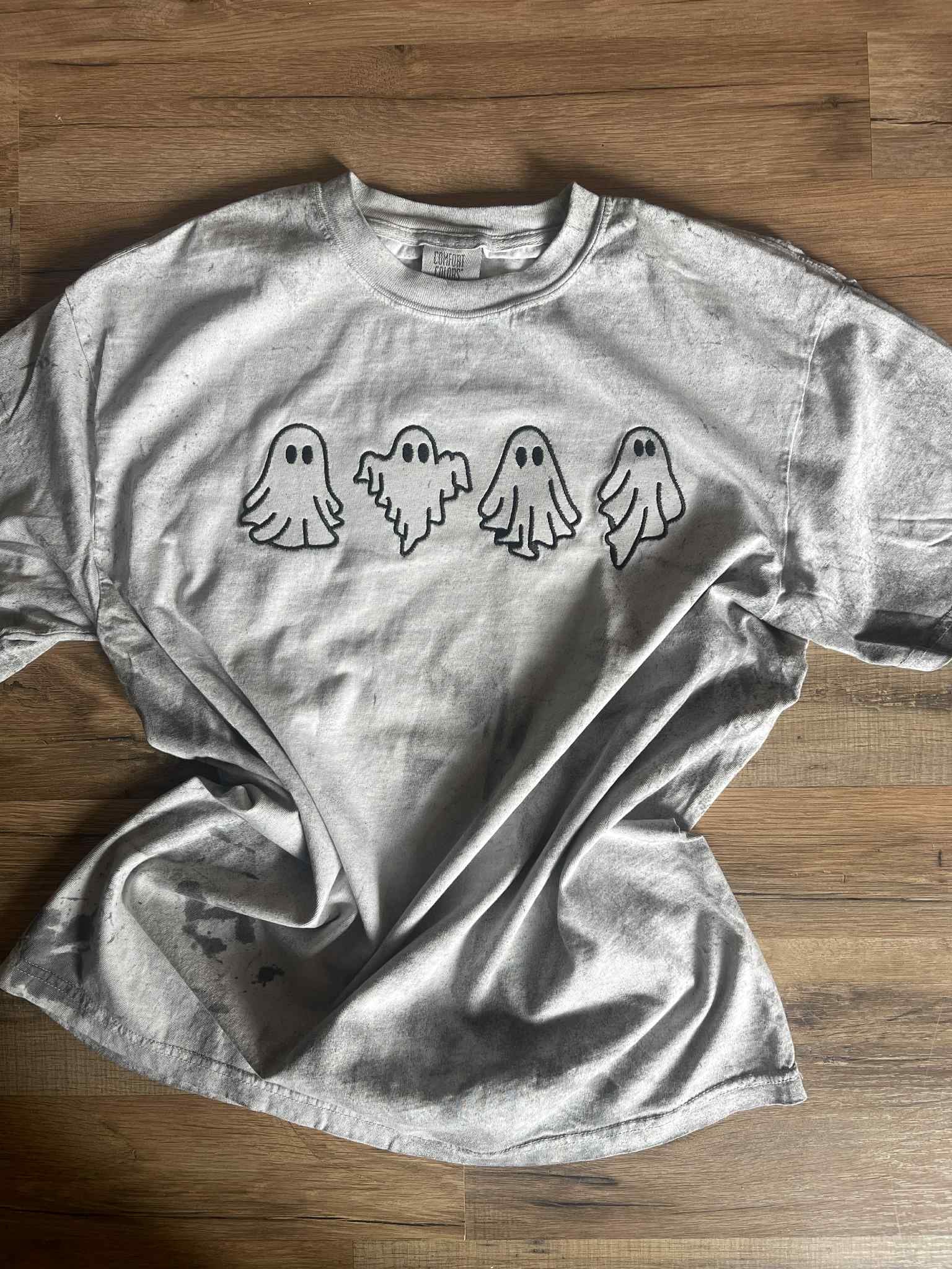 Ghost Embroidered Colorblast Comfort Color Tee