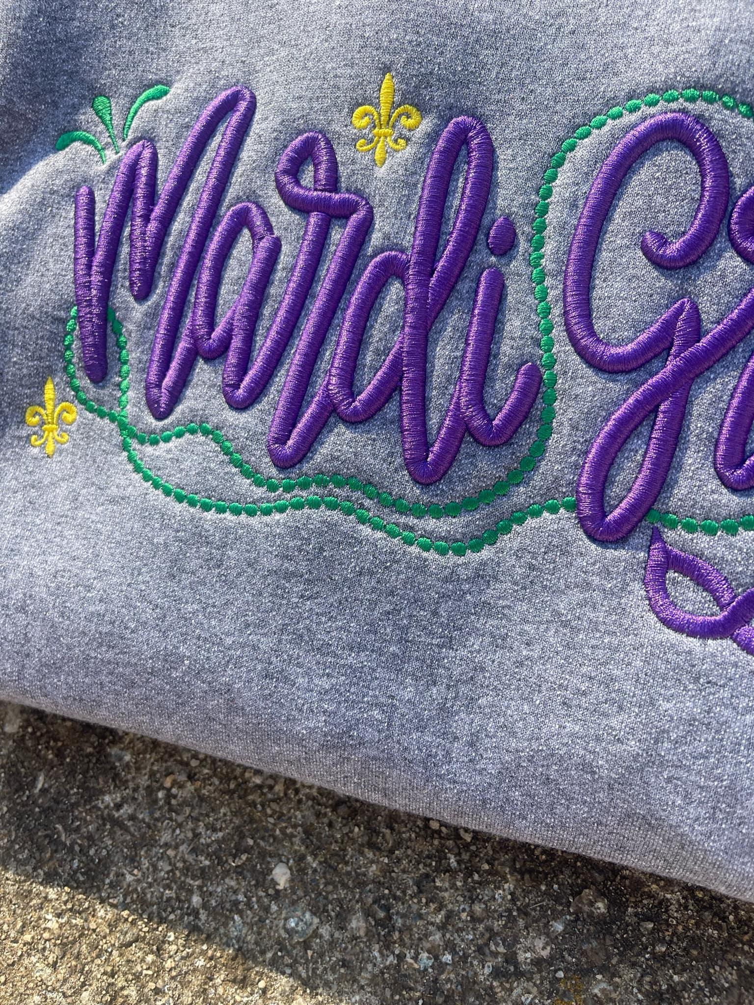 Mardi Gras 3D Puff Embroidered Shirt - Merch Girls