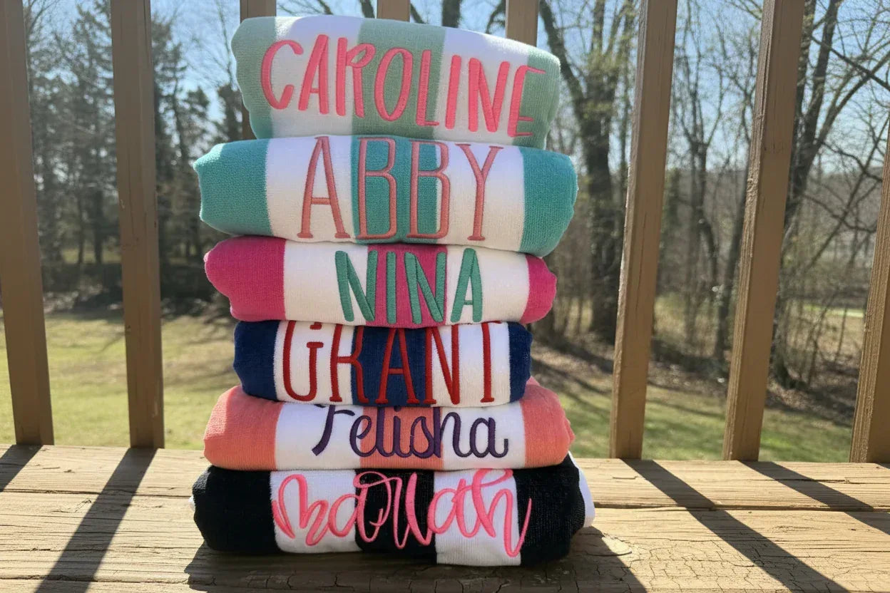 Embroidered Beach Towels 58" x 28 * - Merch Girls