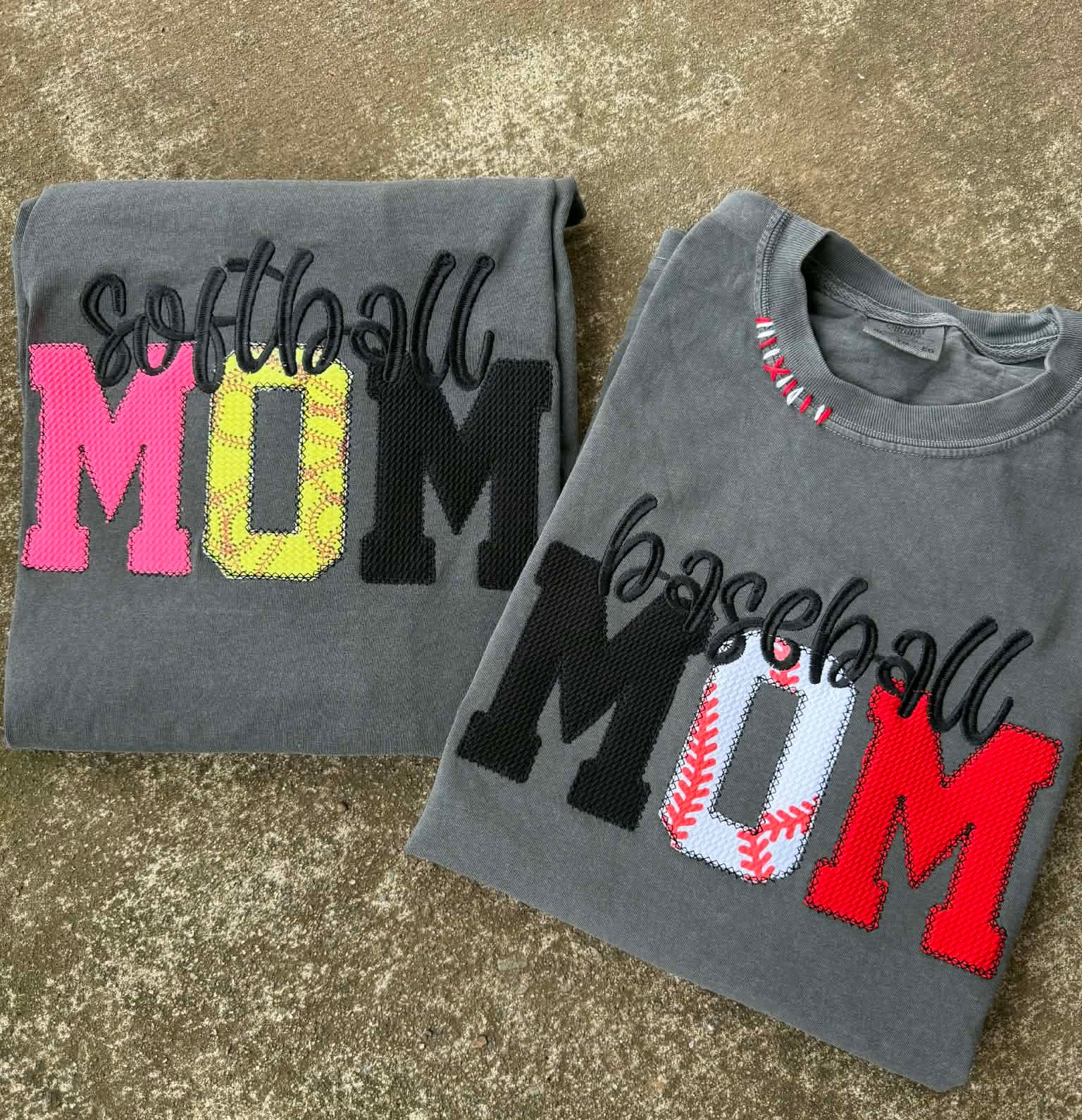 Baseball or Softball Custom Colors Applique Embroidered Shirt