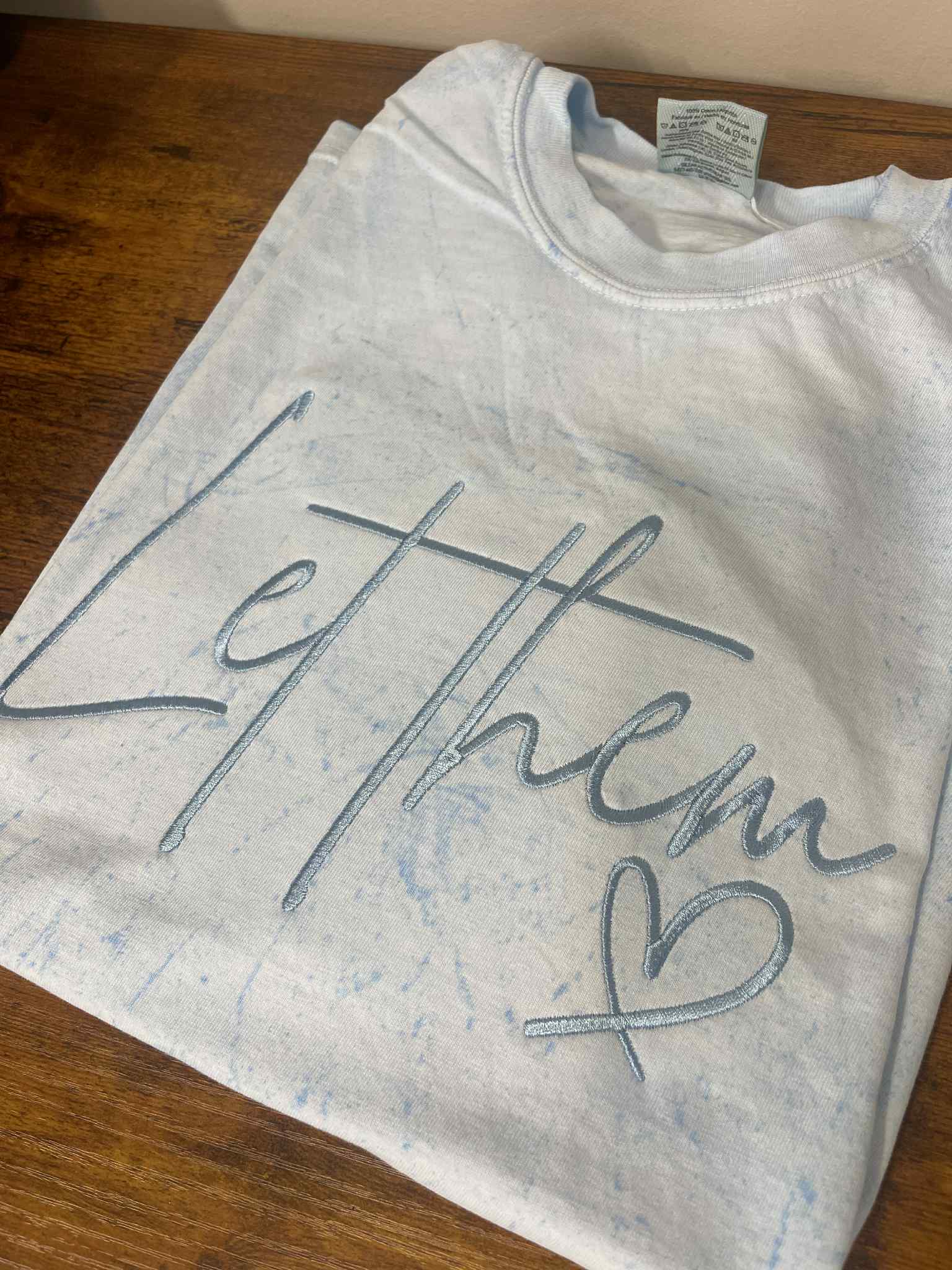 Let Them Embroidered Colorblast Comfort Color Tee