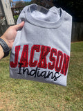 Jackson Indians Glitter Applique Embroidery Sweatshirt - Merch Girls