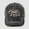 Distressed Mama Bear Leopard Patch Embroidered Baseball Cap