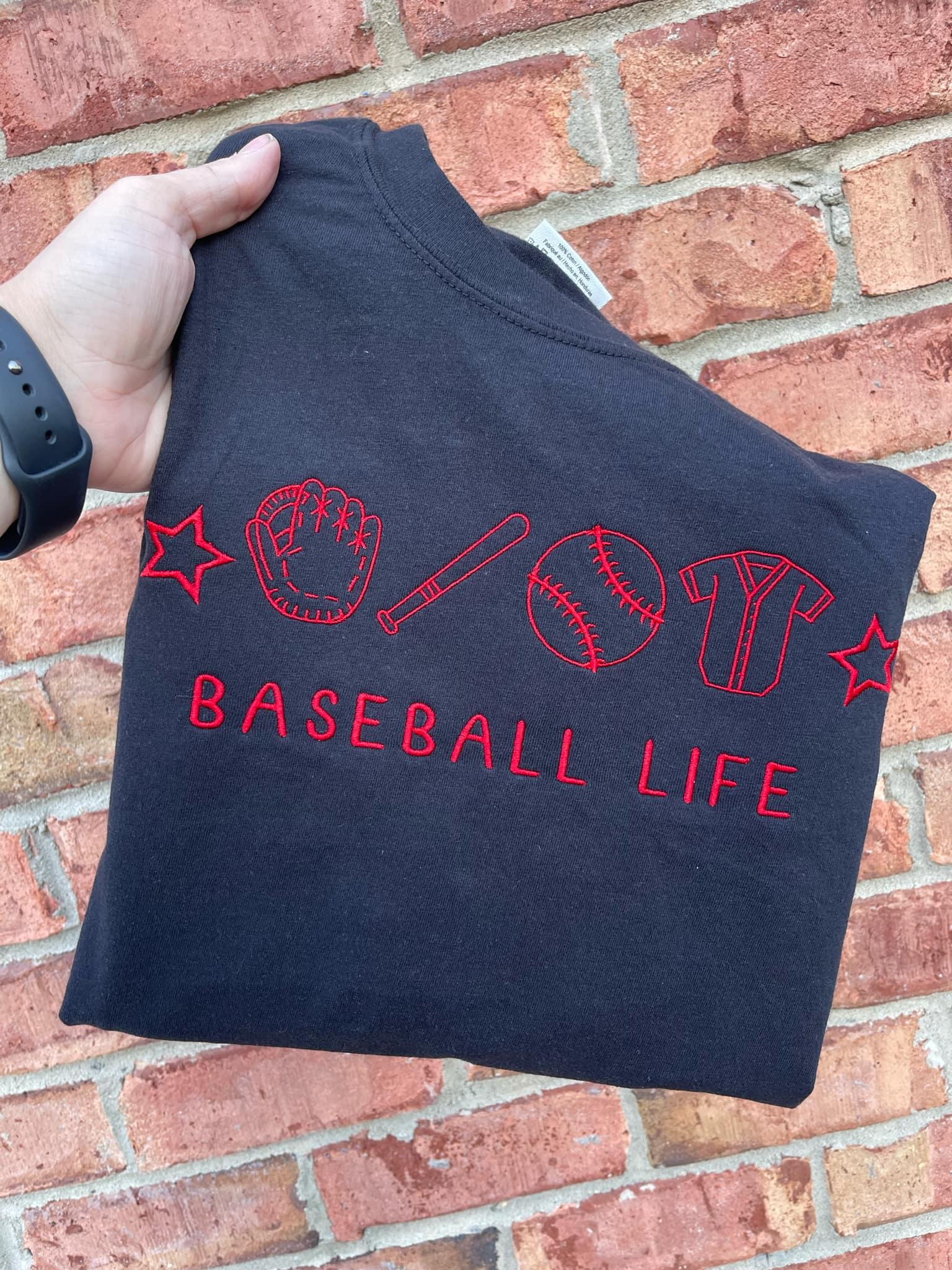 Baseball Life Icons Embroidered Shirt | QUICK SHIP - Merch Girls