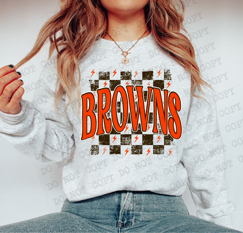 Browns Checkered Retro Graphic Tee