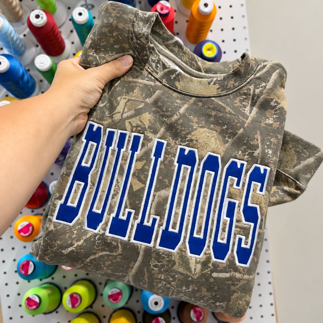 Standout Season | Personalized Embroidered Applique Camo Sweatshirt