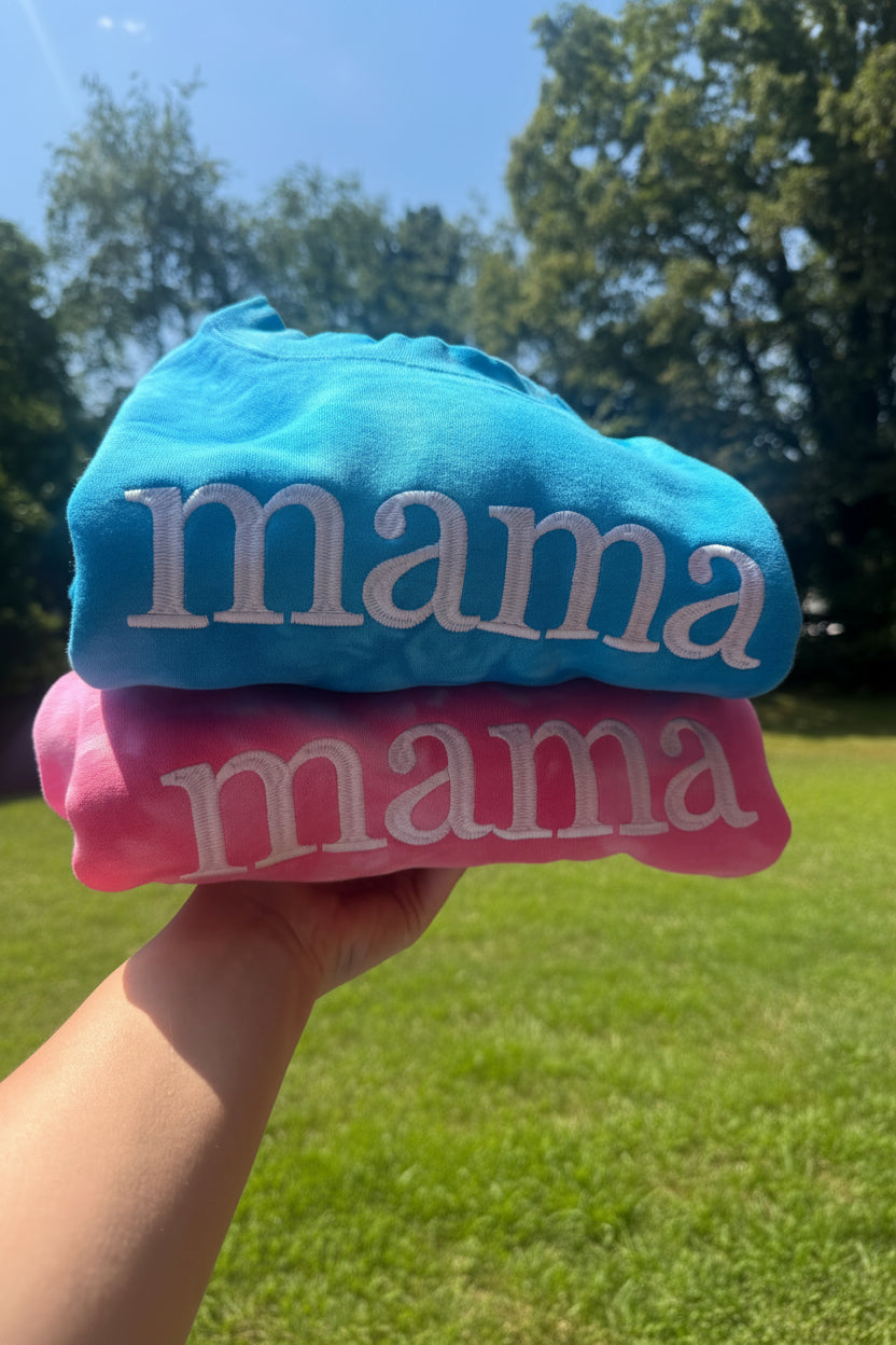 Mama Embroidered Tie Dye Sweatshirt