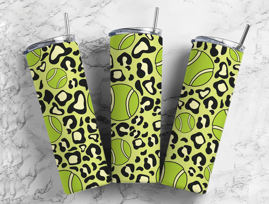 Leopard Tennis Ball Completed 20oz Skinny Tumbler