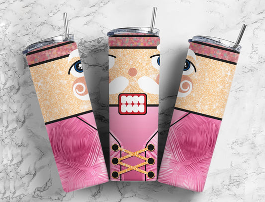 Pink Toy Soldier Nutcracker Holiday Completed 20oz Skinny Tumbler