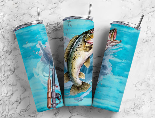 Bass Fishing Completed 20oz Skinny Tumbler