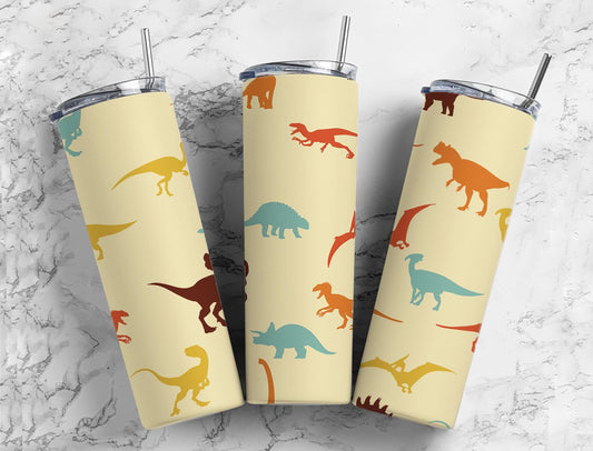 Dinosaurs Completed 20oz Skinny Tumbler