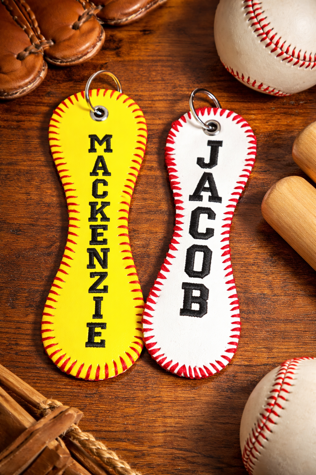 Personalized Embroidered Baseball or Softball Bag Tag