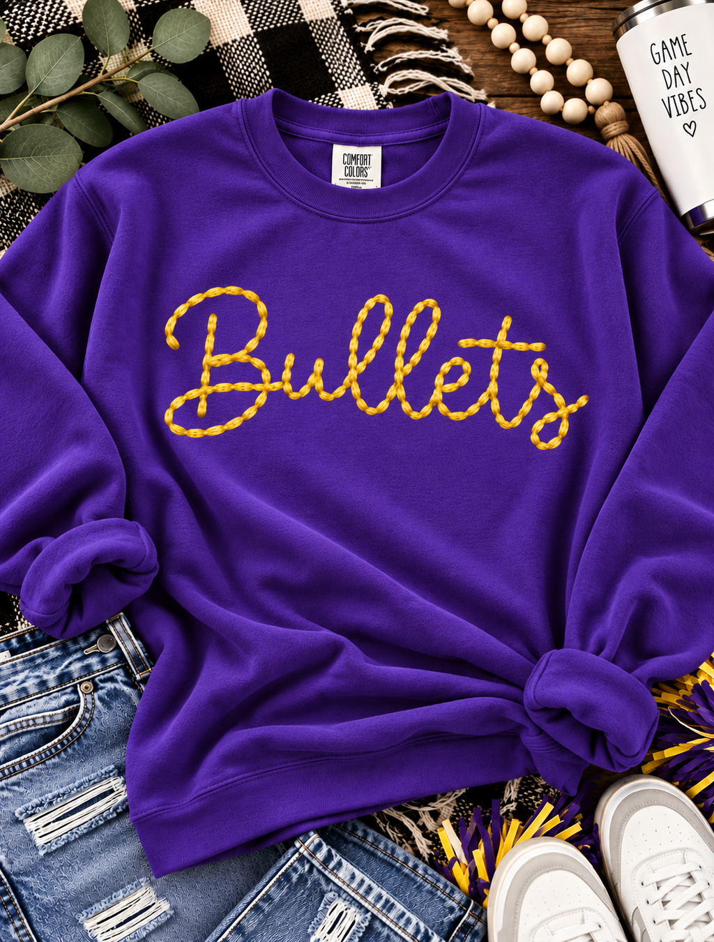 Hand Stitch Text Mascot | Personalized Embroidered Name Shirt