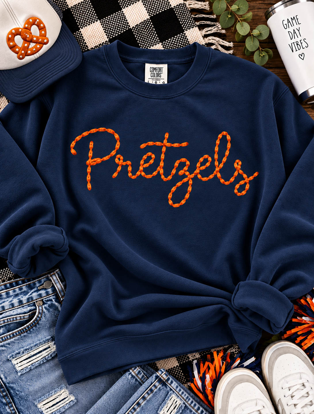 Hand Stitch Text Mascot | Personalized Embroidered Name Shirt