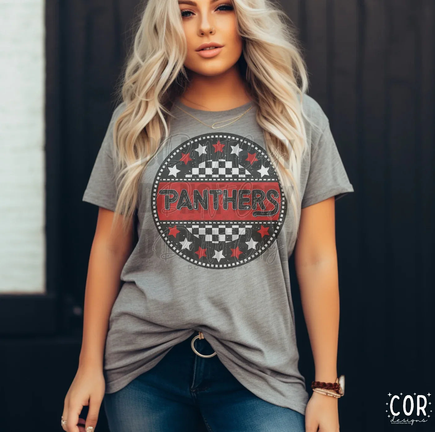 Panthers Circle Star Mascot DTF Transfer - Merch Girls