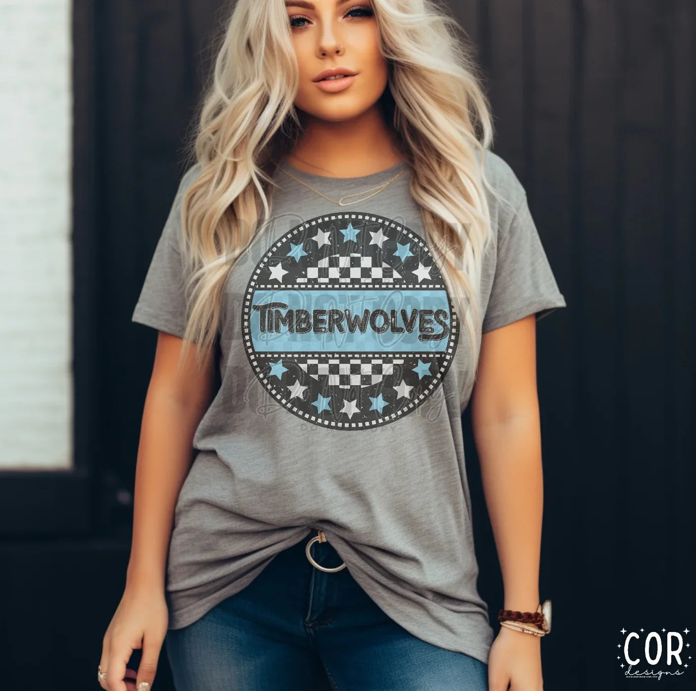 Timberwolves Circle Star Mascot DTF Transfer - Merch Girls