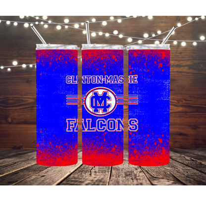 Clinton-Massie Falcons Completed 20oz Skinny Tumbler