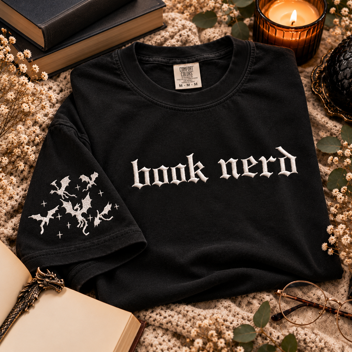 Dragonbound | Book Nerd Embroidered Fantasy Reader Shirt