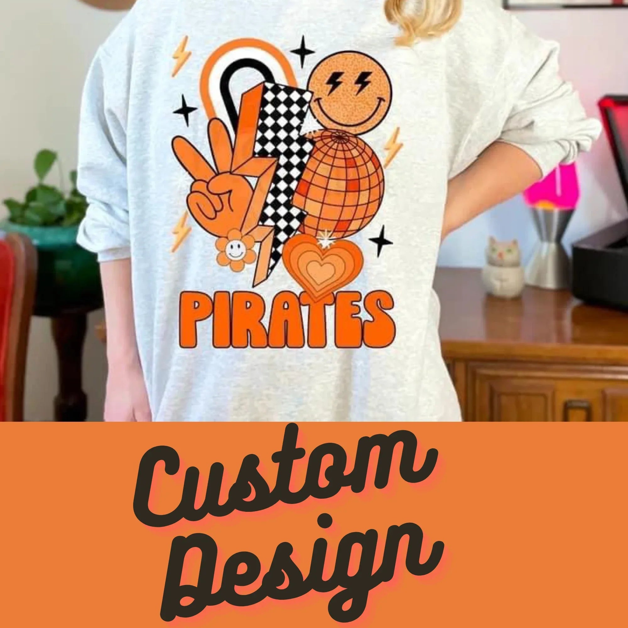 Custom Groovy Retro Design Mockup- No Physical Item! - Merch Girls