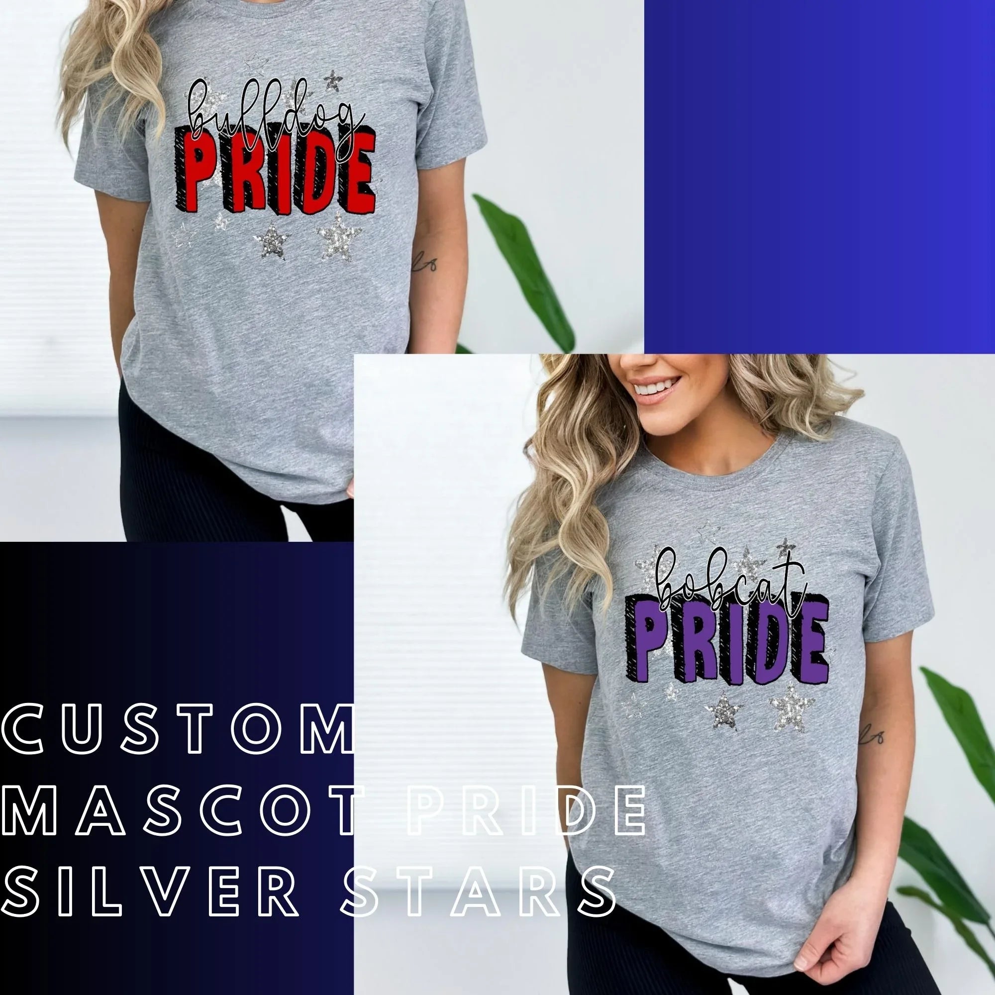 Custom Mascot Pride Silver Stars Design Mockup- No Physical Item! - Merch Girls