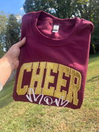 Custom Varsity Glitter Applique and Inspiration Script Font with Name and Icon on Sleeve Embroidered Shirt - Merch Girls